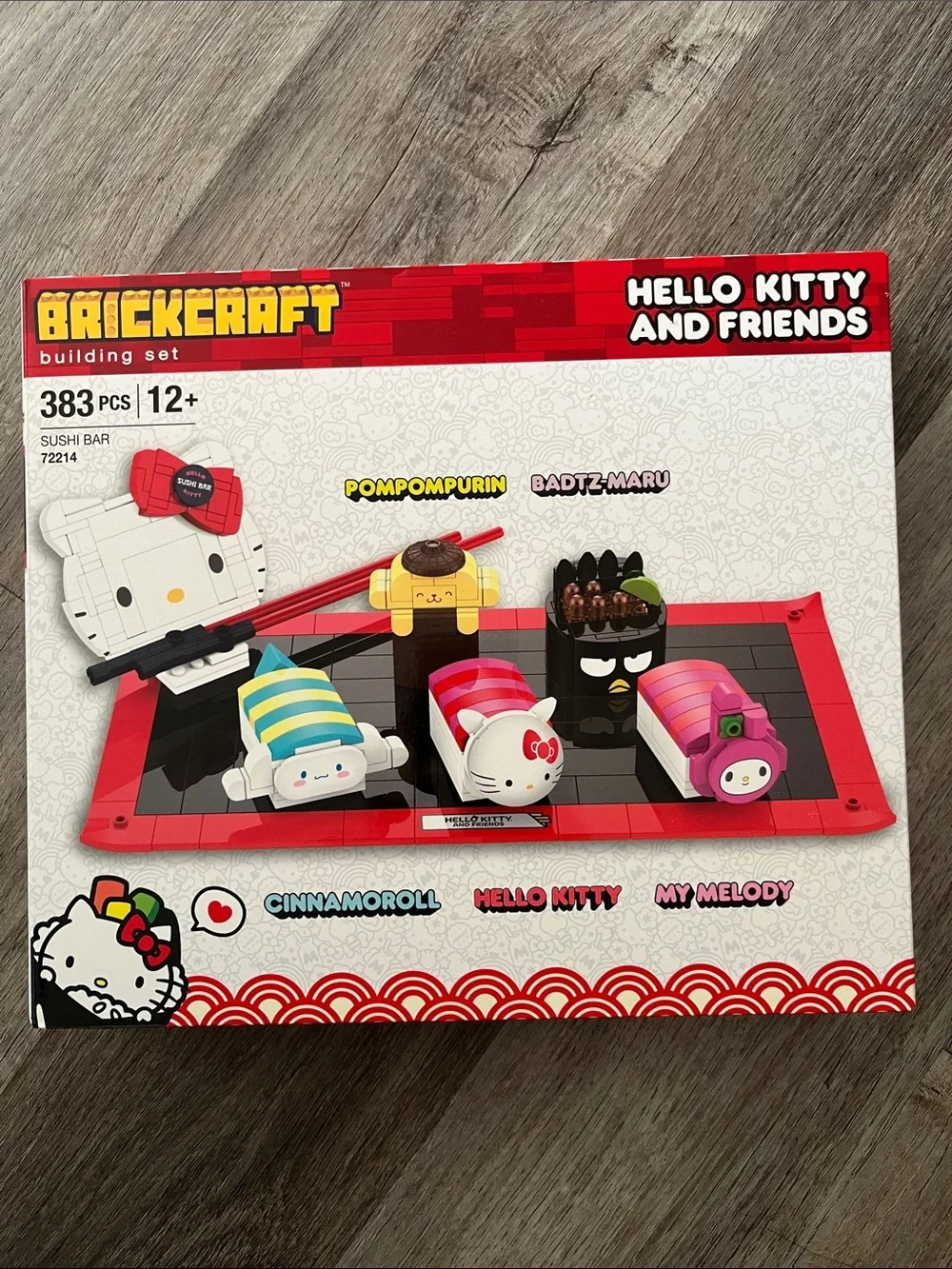Hello Kitty Sushi Tray Building Set - Red, Black, White, Pink - NIB